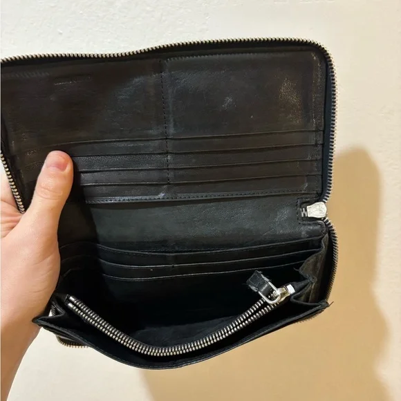 Miu Miu Black Wallet with Gold Studs